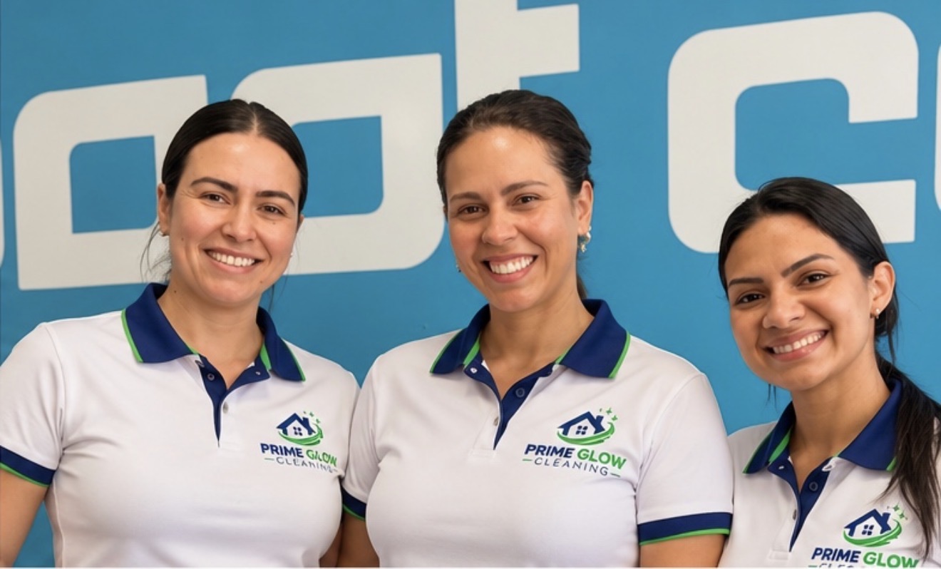 Three Prime Glow Cleaning team members smiling